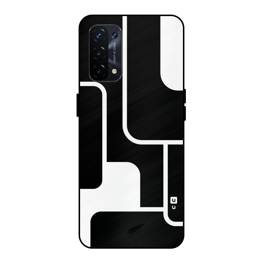 Minimalistic Shapes Metal Back Case for Oppo A74 5G