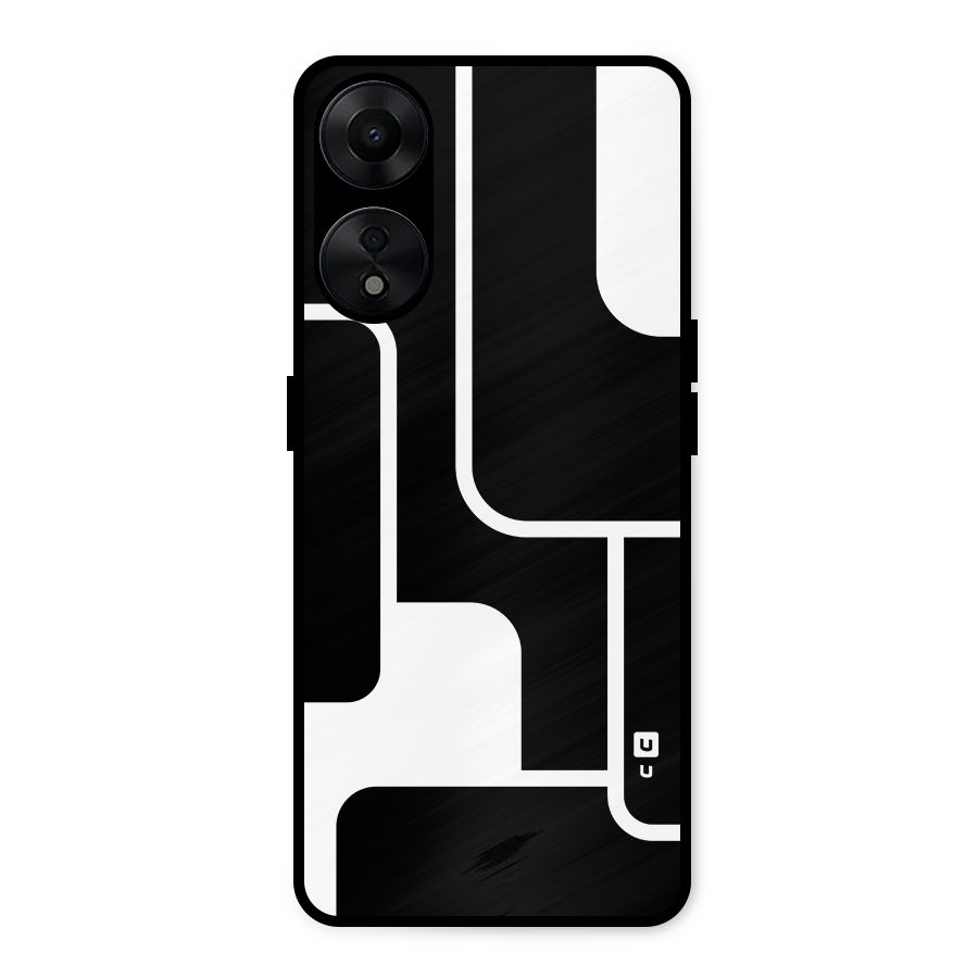 Minimalistic Shapes Metal Back Case for Oppo A78 5G