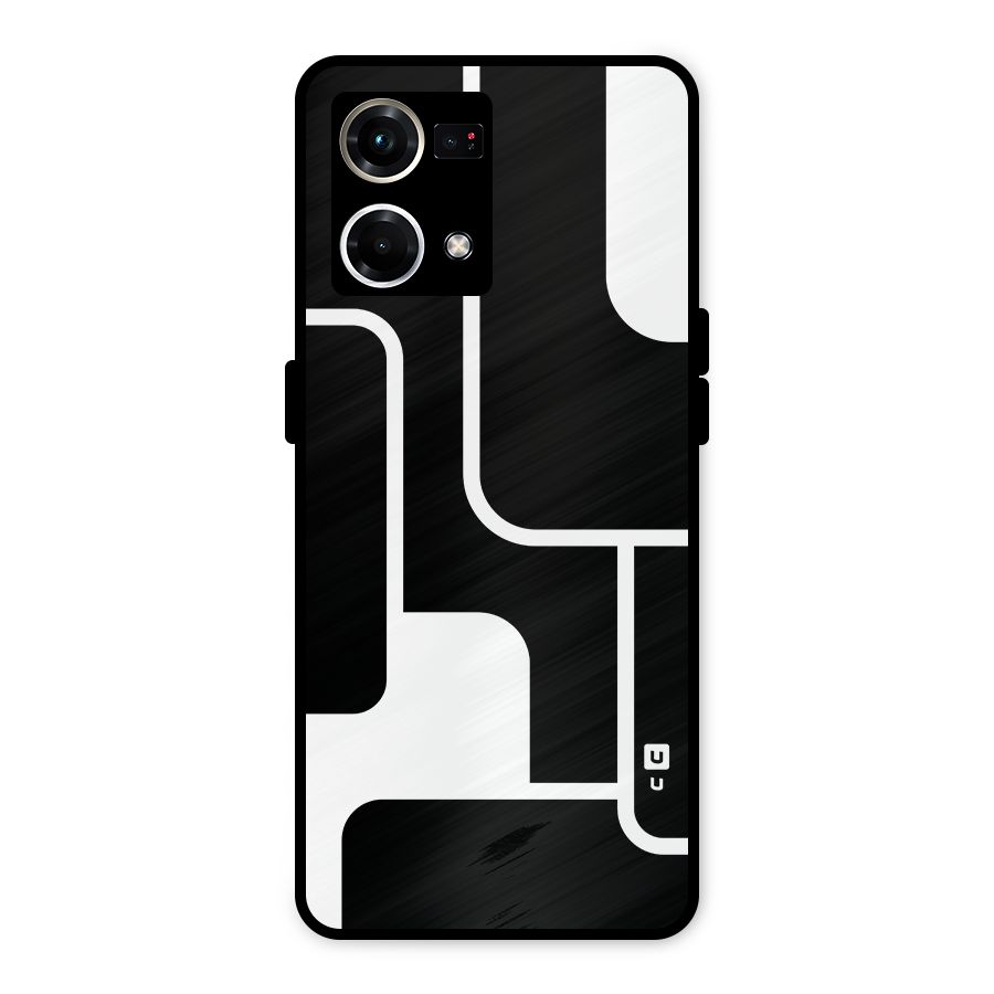Minimalistic Shapes Metal Back Case for Oppo F21s Pro 4G