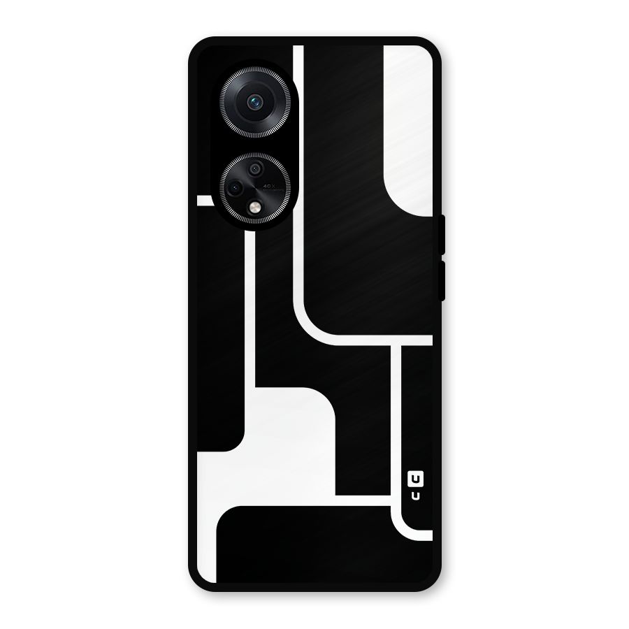 Minimalistic Shapes Metal Back Case for Oppo F23