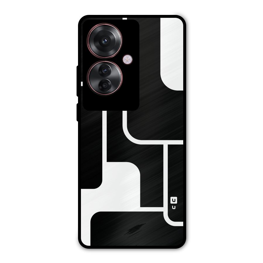 Minimalistic Shapes Metal Back Case for Oppo F25 Pro