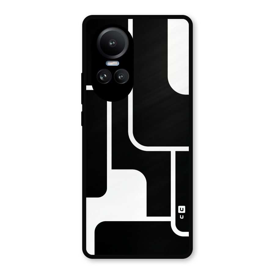Minimalistic Shapes Metal Back Case for Oppo Reno10 Pro