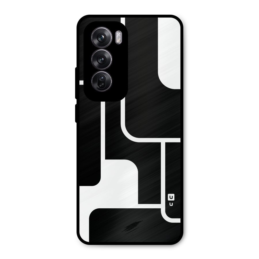 Minimalistic Shapes Metal Back Case for Oppo Reno12 Pro