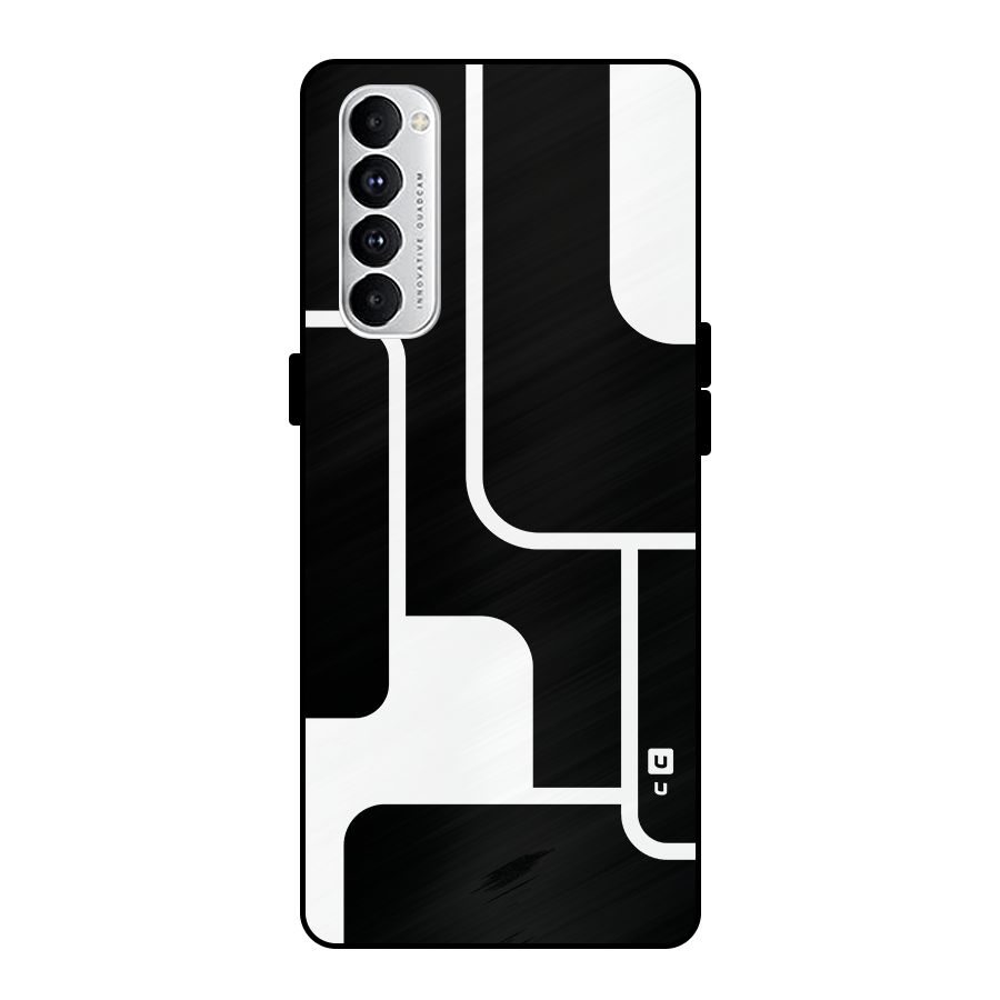 Minimalistic Shapes Metal Back Case for Oppo Reno4 Pro