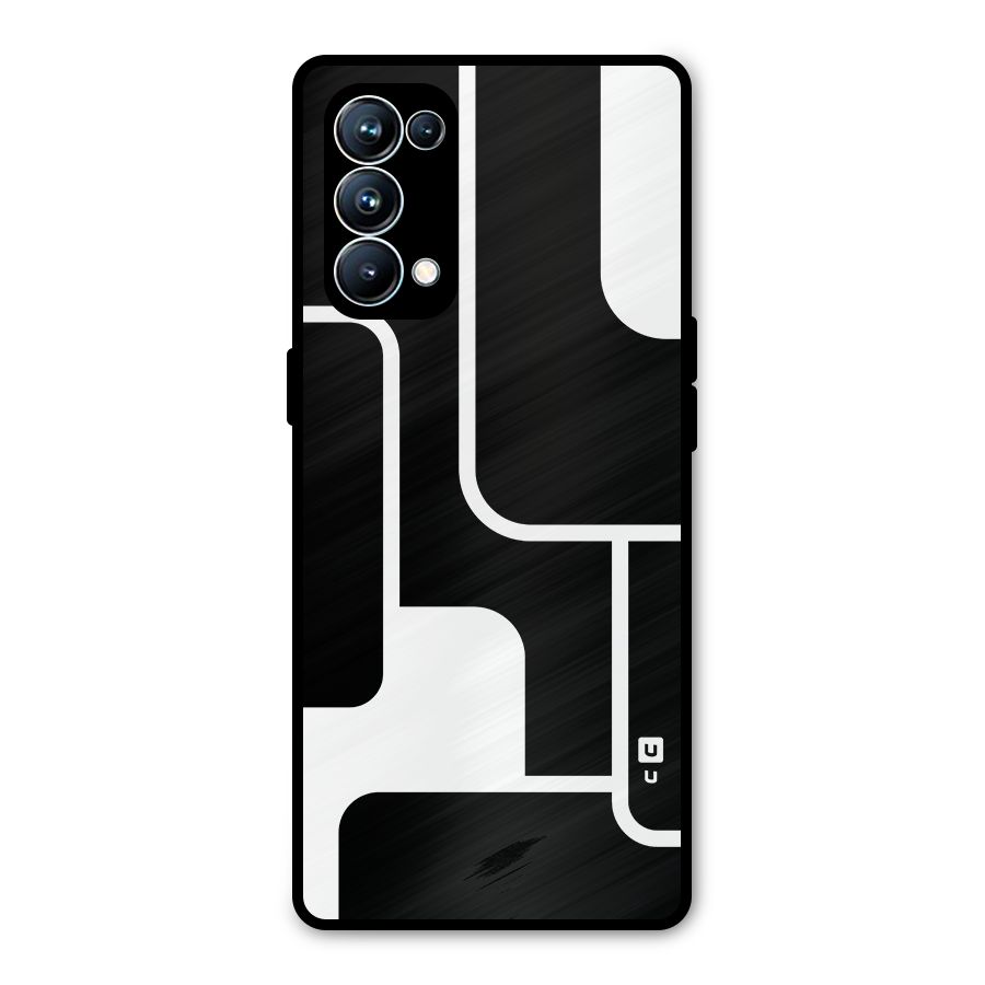 Minimalistic Shapes Metal Back Case for Oppo Reno5 Pro 5G