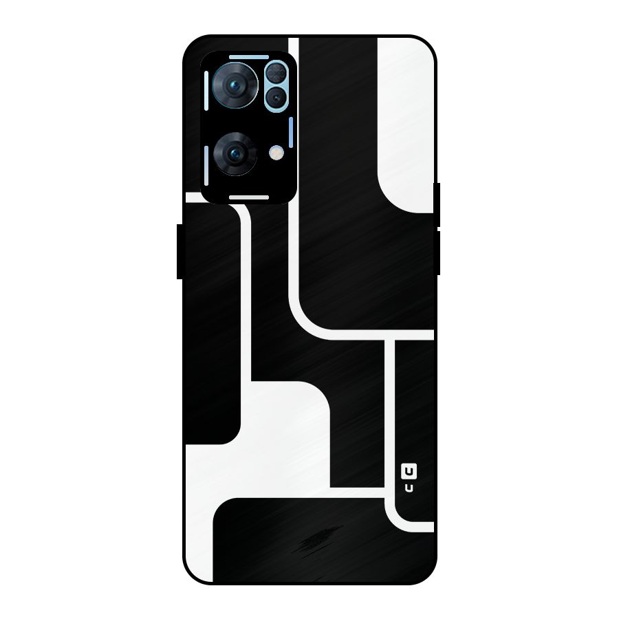 Minimalistic Shapes Metal Back Case for Oppo Reno7 Pro 5G