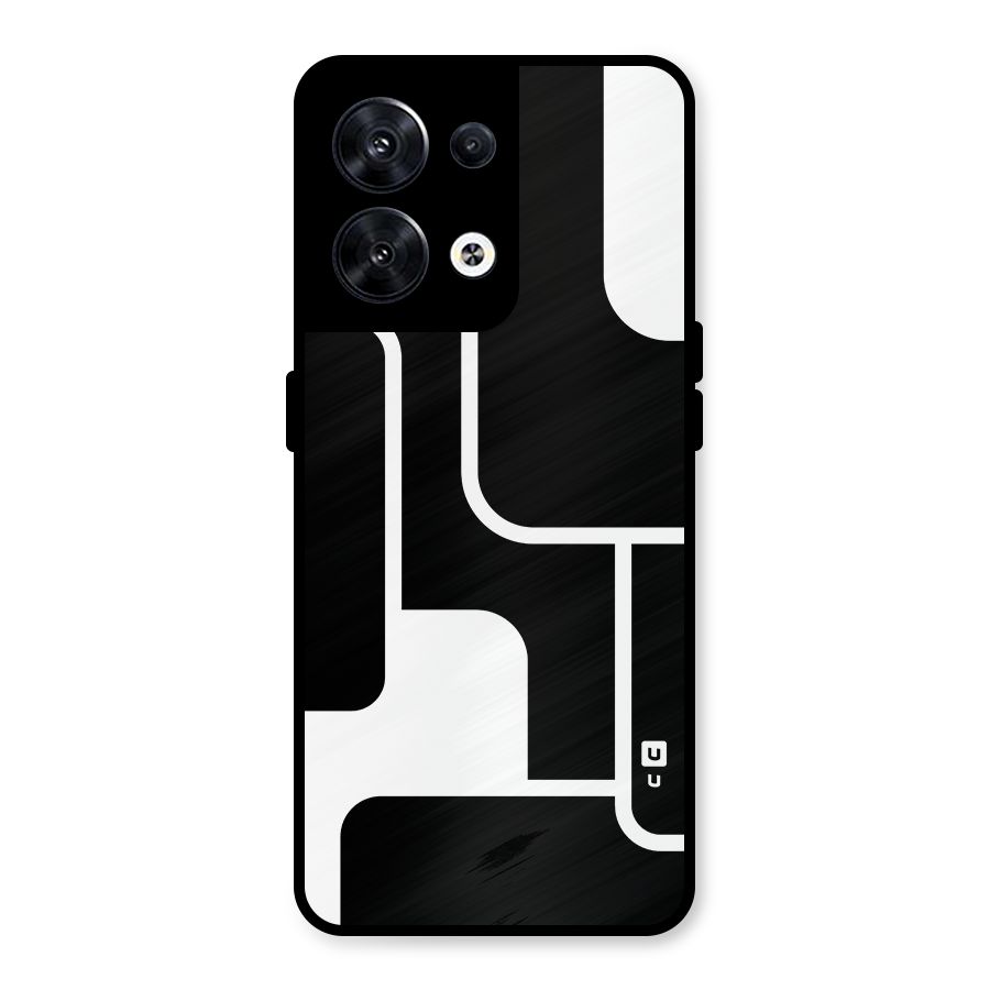 Minimalistic Shapes Metal Back Case for Oppo Reno8 5G