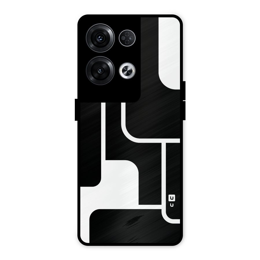 Minimalistic Shapes Metal Back Case for Oppo Reno8 Pro 5G