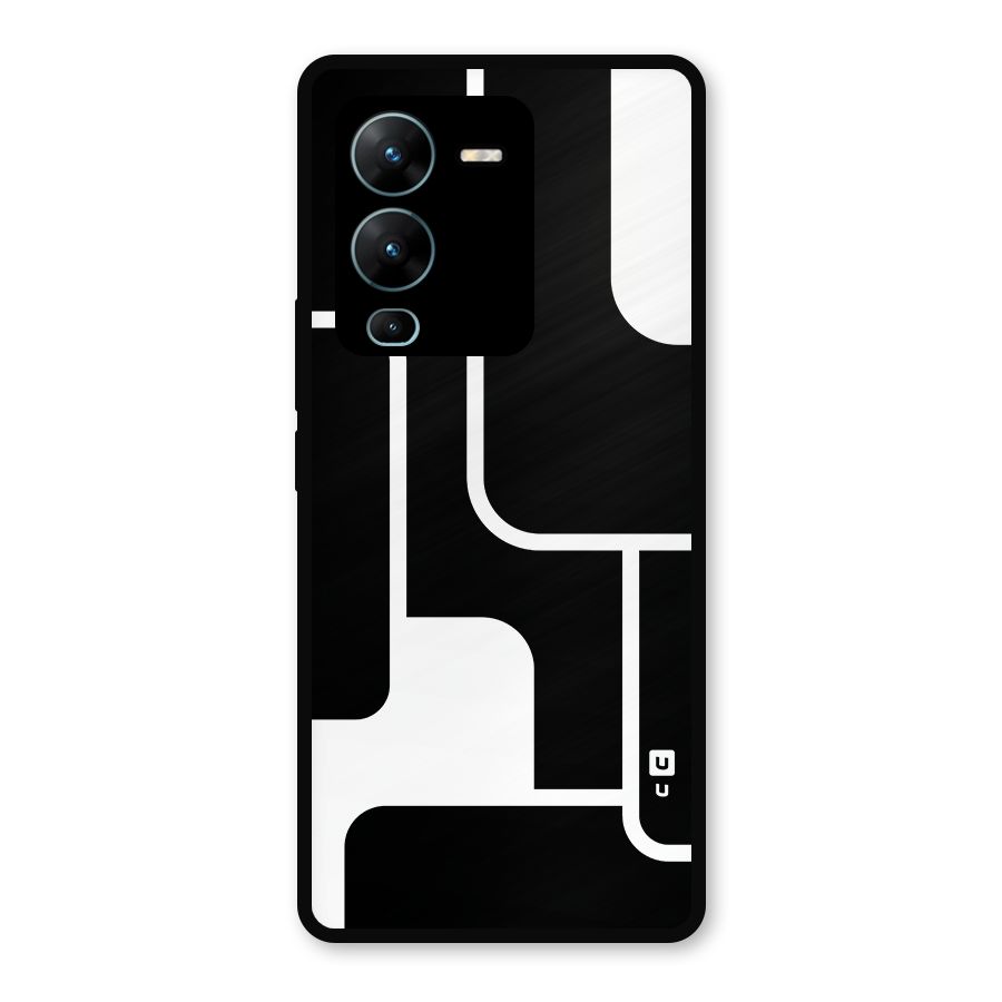 Minimalistic Shapes Metal Back Case for Vivo V25 Pro