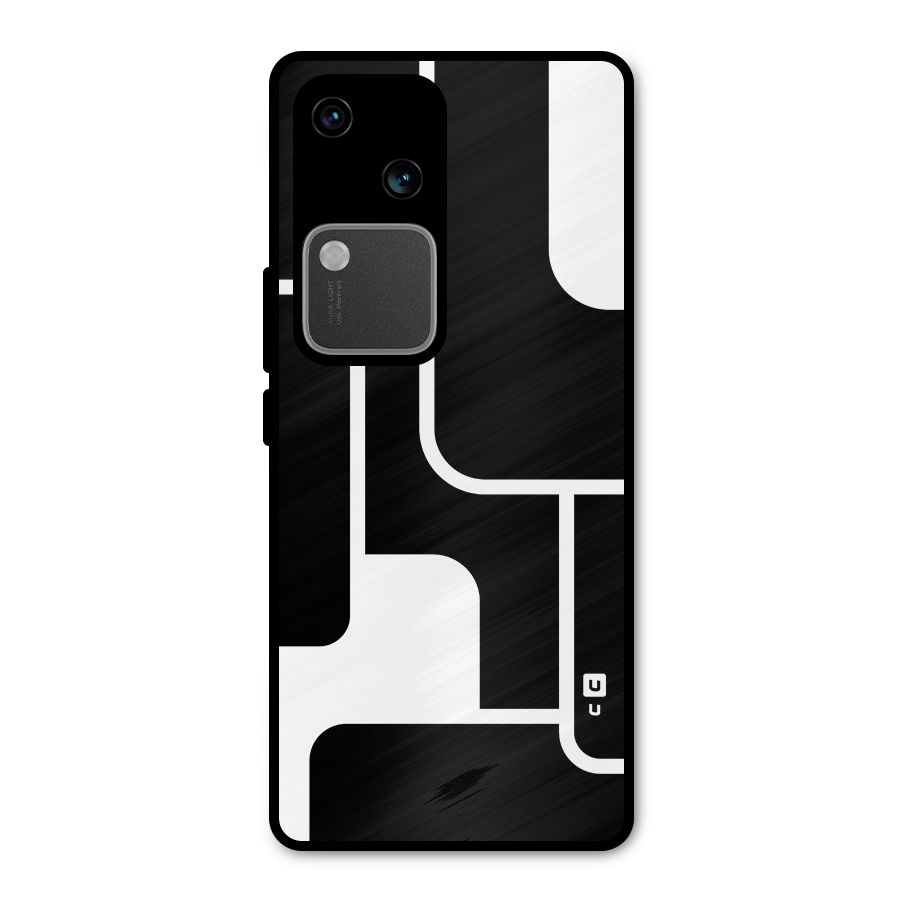 Minimalistic Shapes Metal Back Case for Vivo V30 Pro