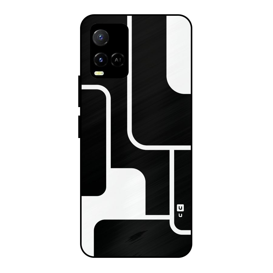 Minimalistic Shapes Metal Back Case for Vivo Y21A
