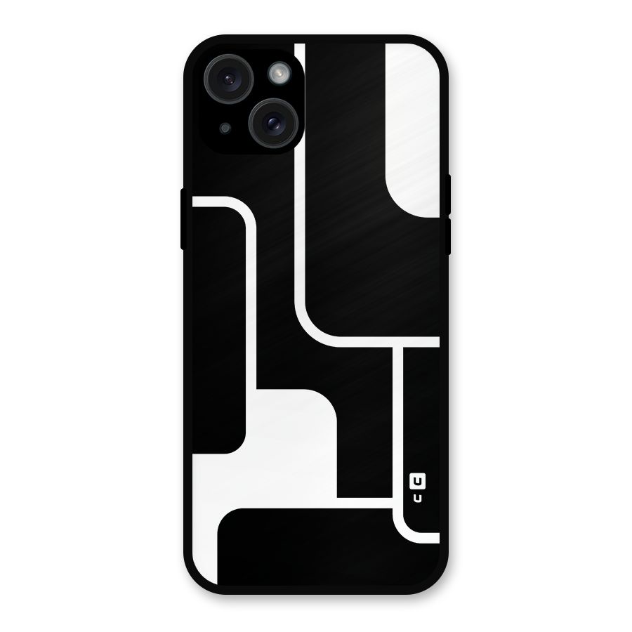 Minimalistic Shapes Metal Back Case for iPhone 15 Plus