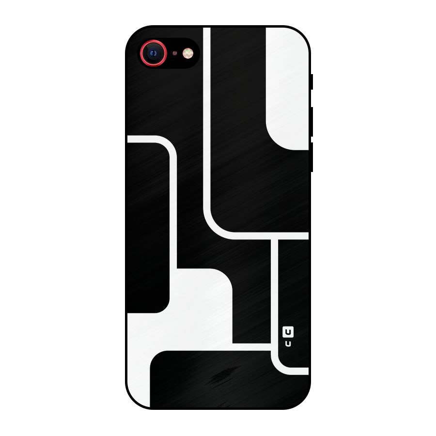 Minimalistic Shapes Metal Back Case for iPhone SE 2022
