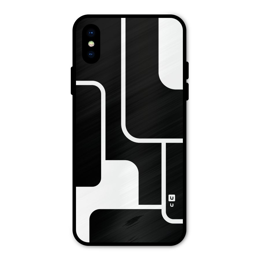 Minimalistic Shapes Metal Back Case for iPhone XS