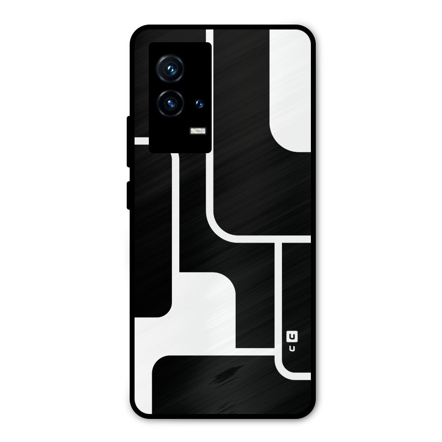 Minimalistic Shapes Metal Back Case for iQOO 9 5G