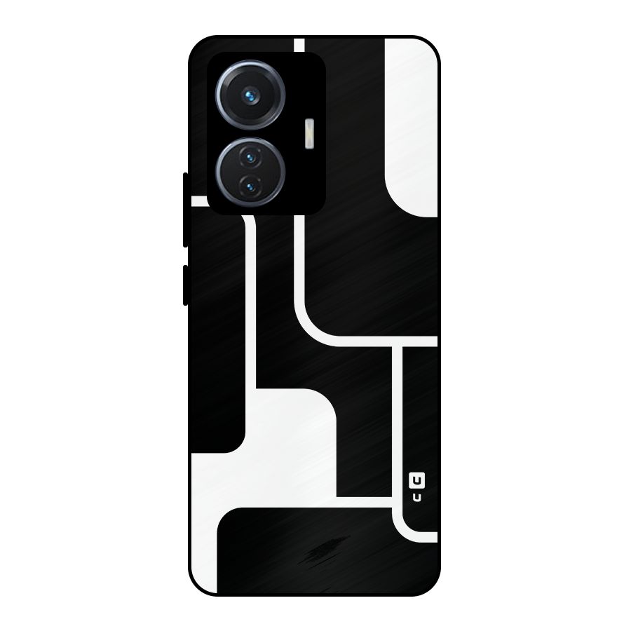Minimalistic Shapes Metal Back Case for iQOO Z6 44W