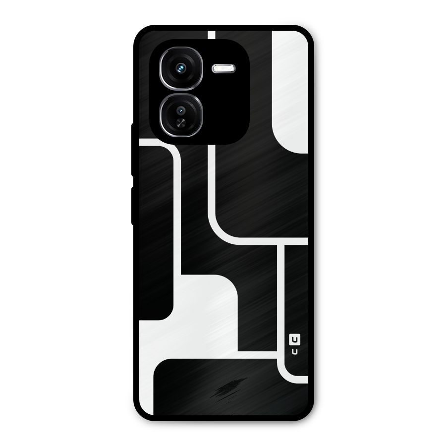 Minimalistic Shapes Metal Back Case for iQOO Z9x
