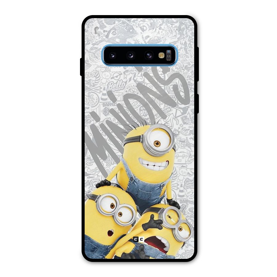 Minions Typo Metal Back Case for Galaxy S10