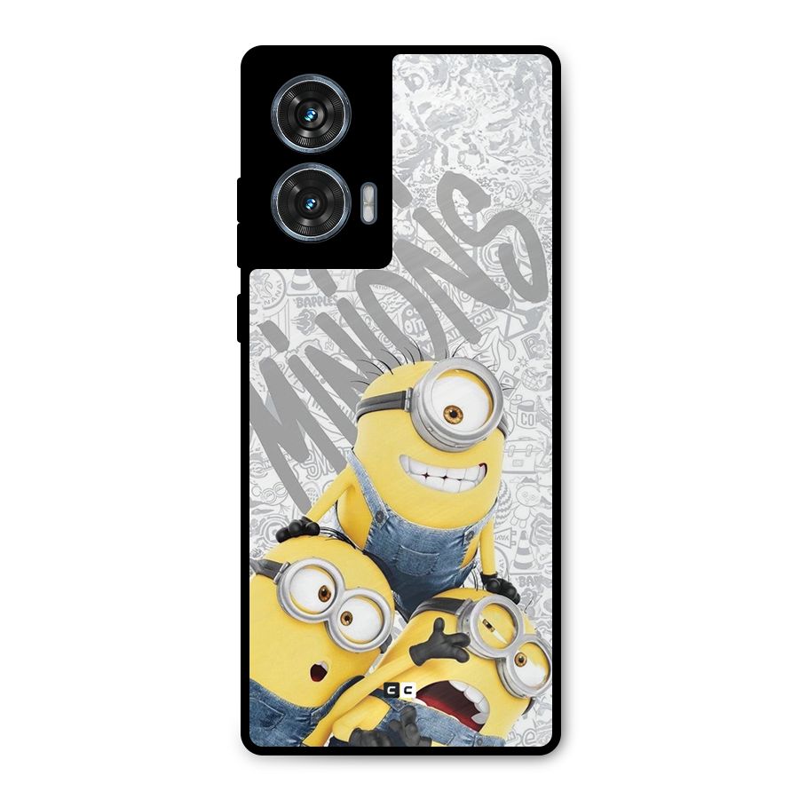 Minions Typo Metal Back Case for Motorola Edge 50 Fusion