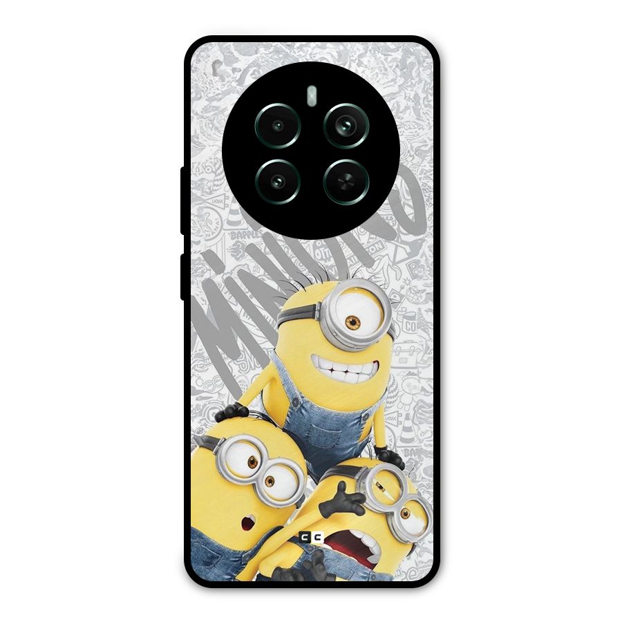 Minions Typo Metal Back Case for Realme 12 Plus