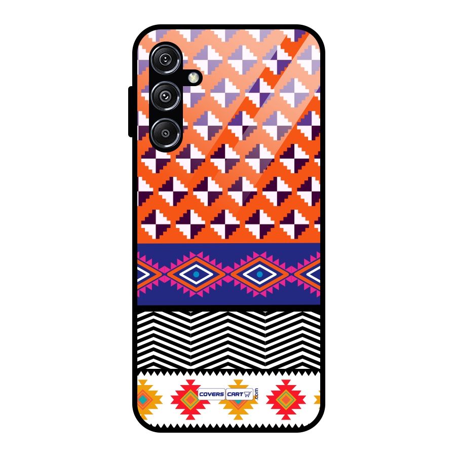 Mixed Pattern Aztec Glass Back Case for Galaxy M34 5G