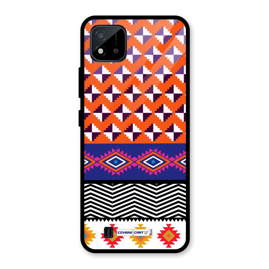 Mixed Pattern Aztec Glass Back Case for Realme C11 2021