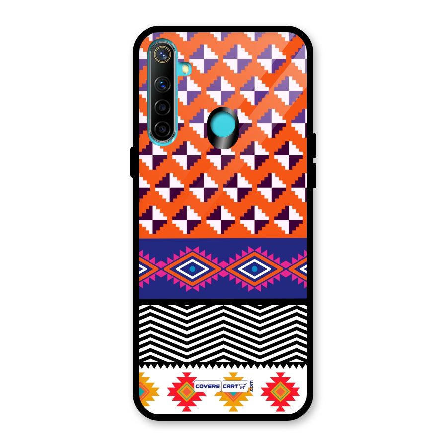 Mixed Pattern Aztec Glass Back Case for Realme Narzo 10