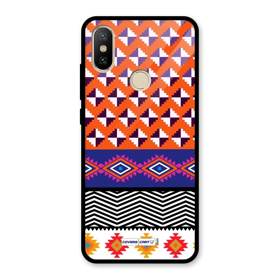 Mixed Pattern Aztec Glass Back Case for Redmi A2