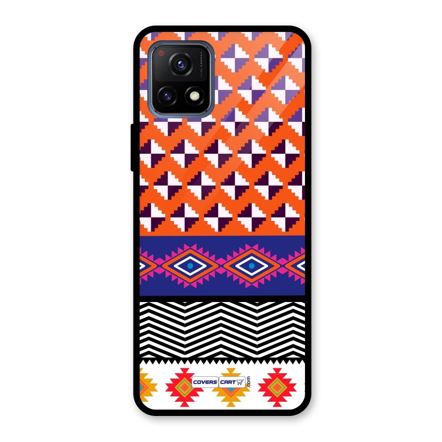 Mixed Pattern Aztec Glass Back Case for Vivo Y72 5G