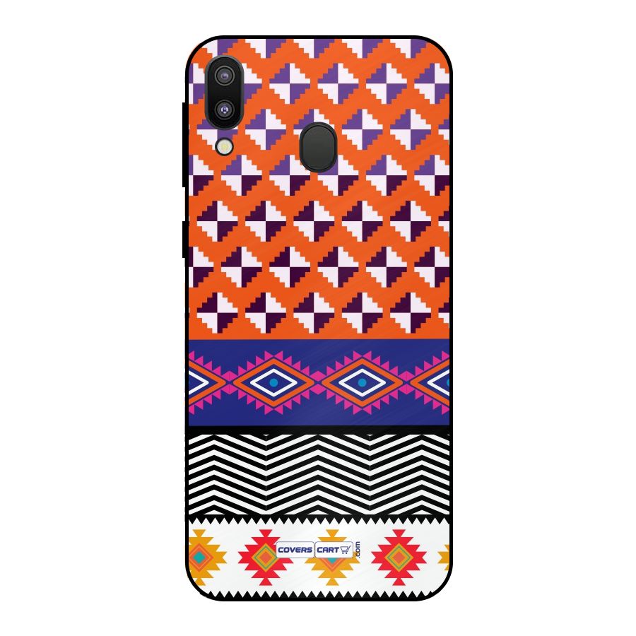Mixed Pattern Aztec Metal Back Case for Galaxy M20