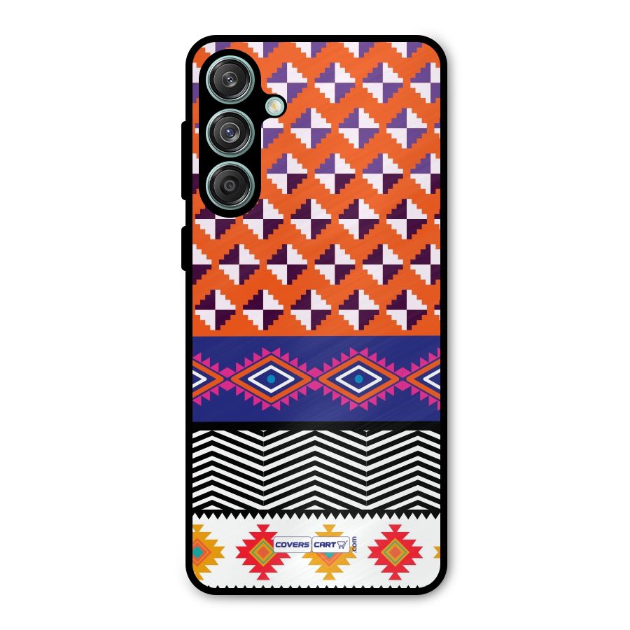 Mixed Pattern Aztec Metal Back Case for Galaxy M55 5G