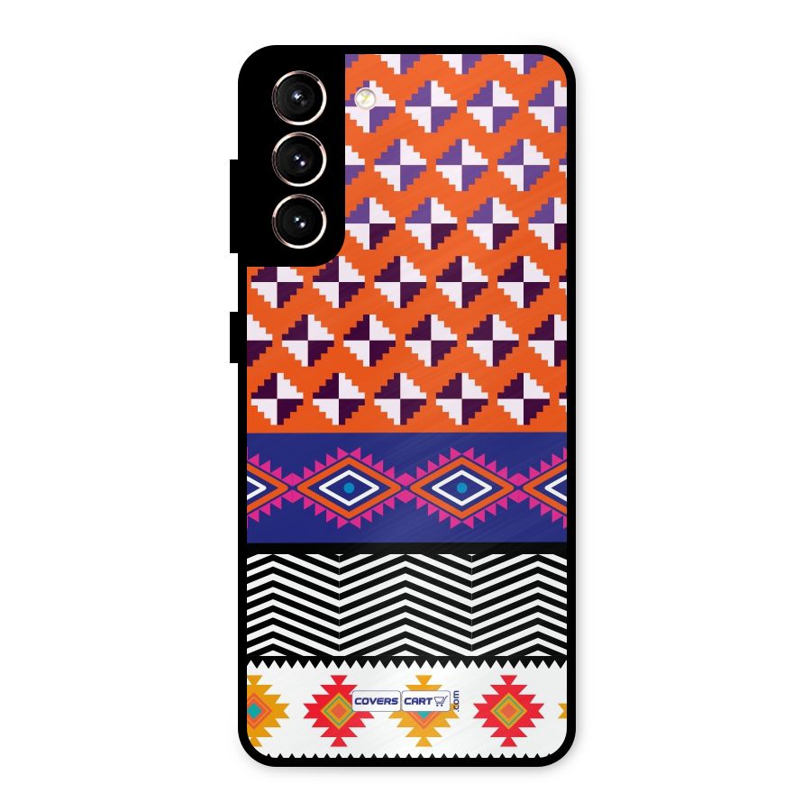 Mixed Pattern Aztec Metal Back Case for Galaxy S21 5G