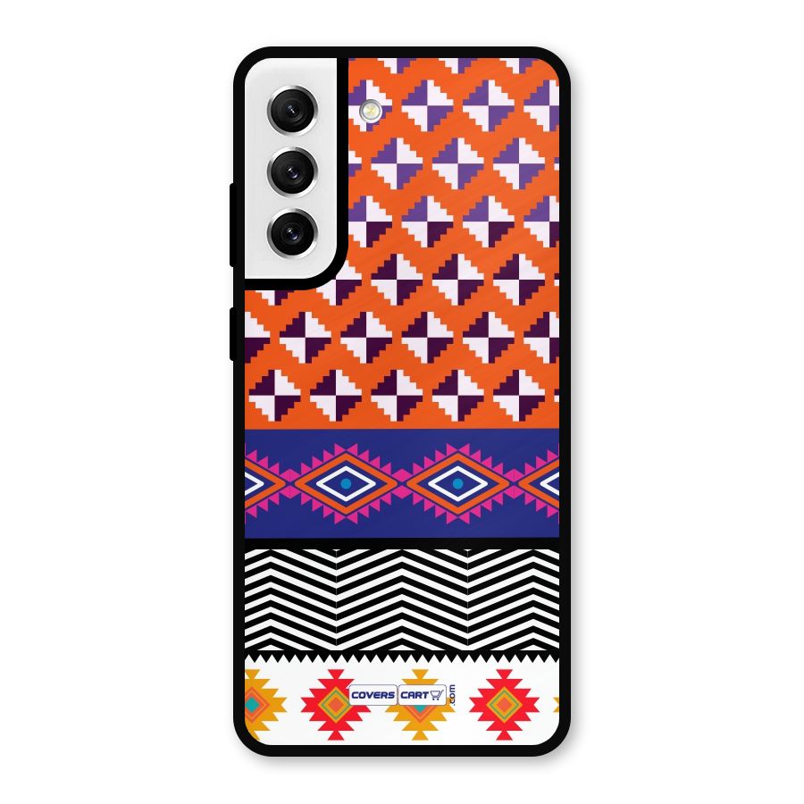 Mixed Pattern Aztec Metal Back Case for Galaxy S21 FE 5G