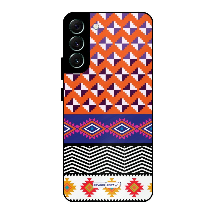Mixed Pattern Aztec Metal Back Case for Galaxy S22 Plus 5G