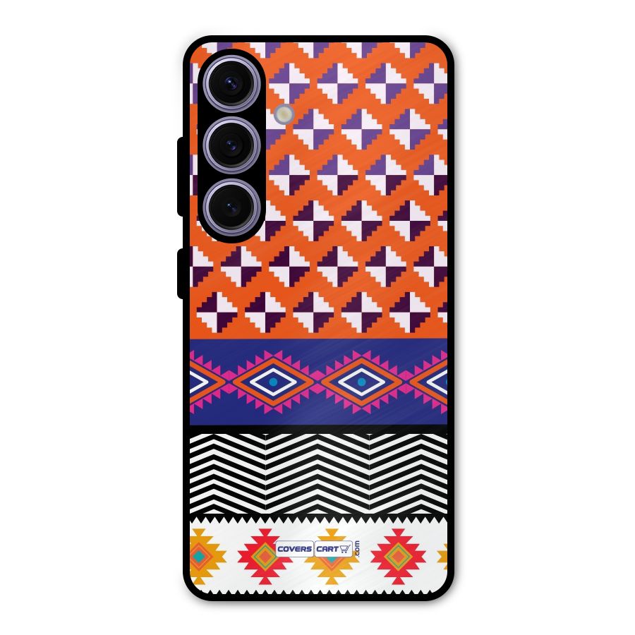 Mixed Pattern Aztec Metal Back Case for Galaxy S24