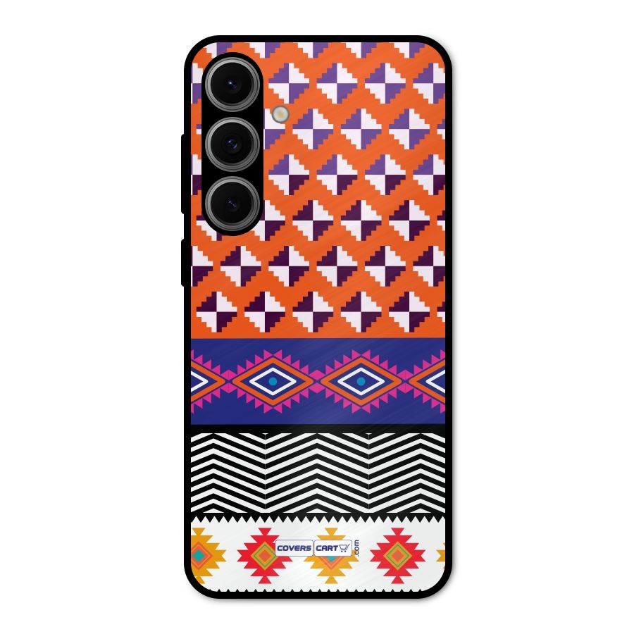 Mixed Pattern Aztec Metal Back Case for Galaxy S24 FE
