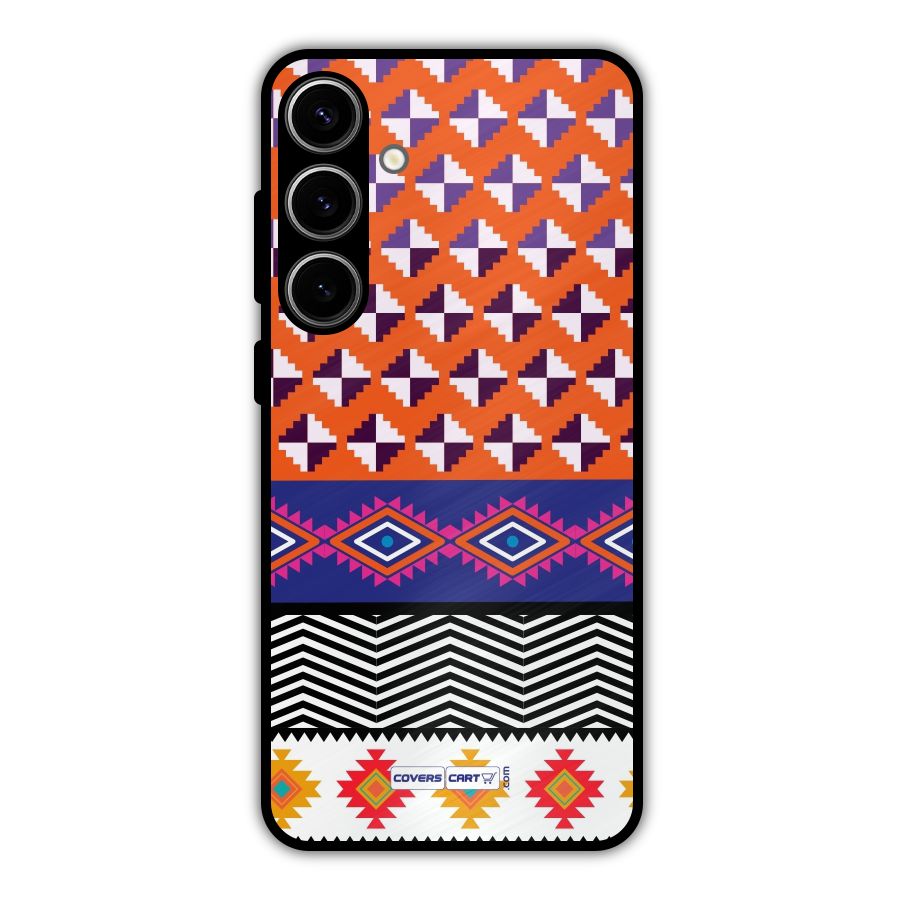 Mixed Pattern Aztec Metal Back Case for Galaxy S24 Plus