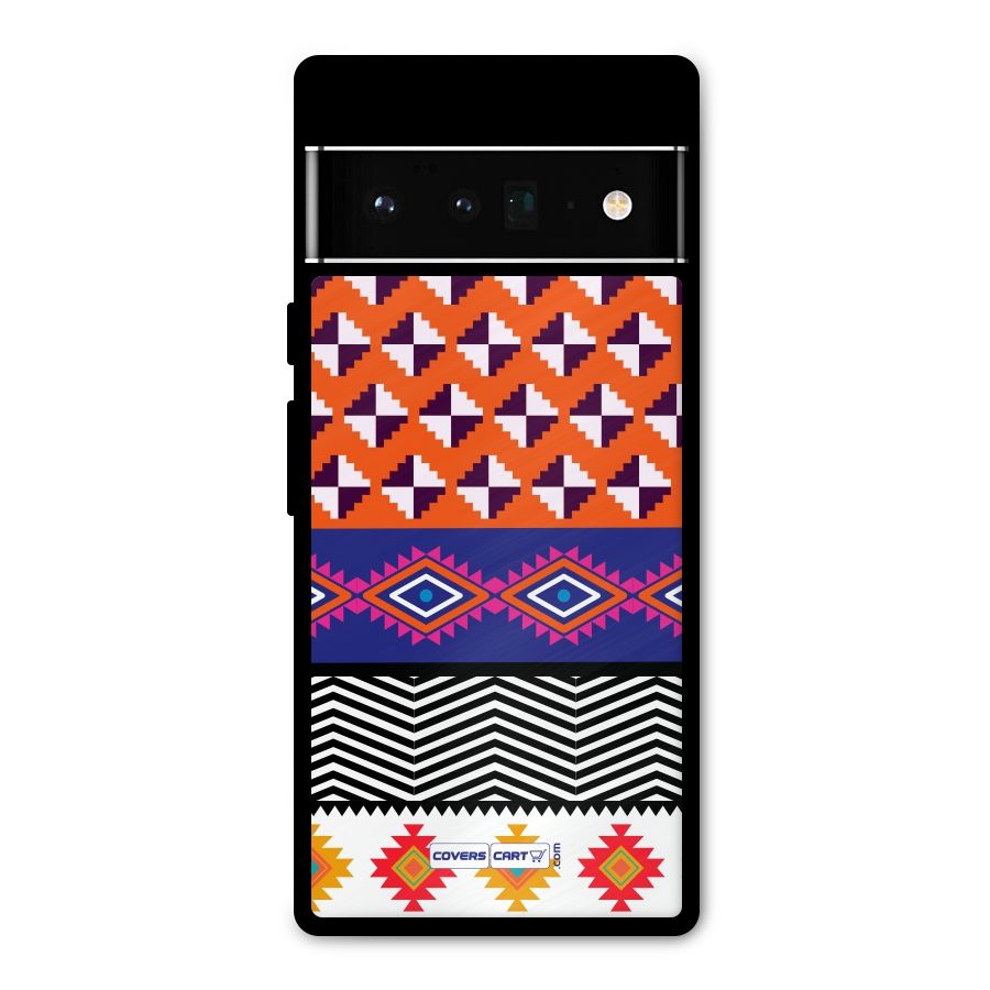Mixed Pattern Aztec Metal Back Case for Google Pixel 6 Pro