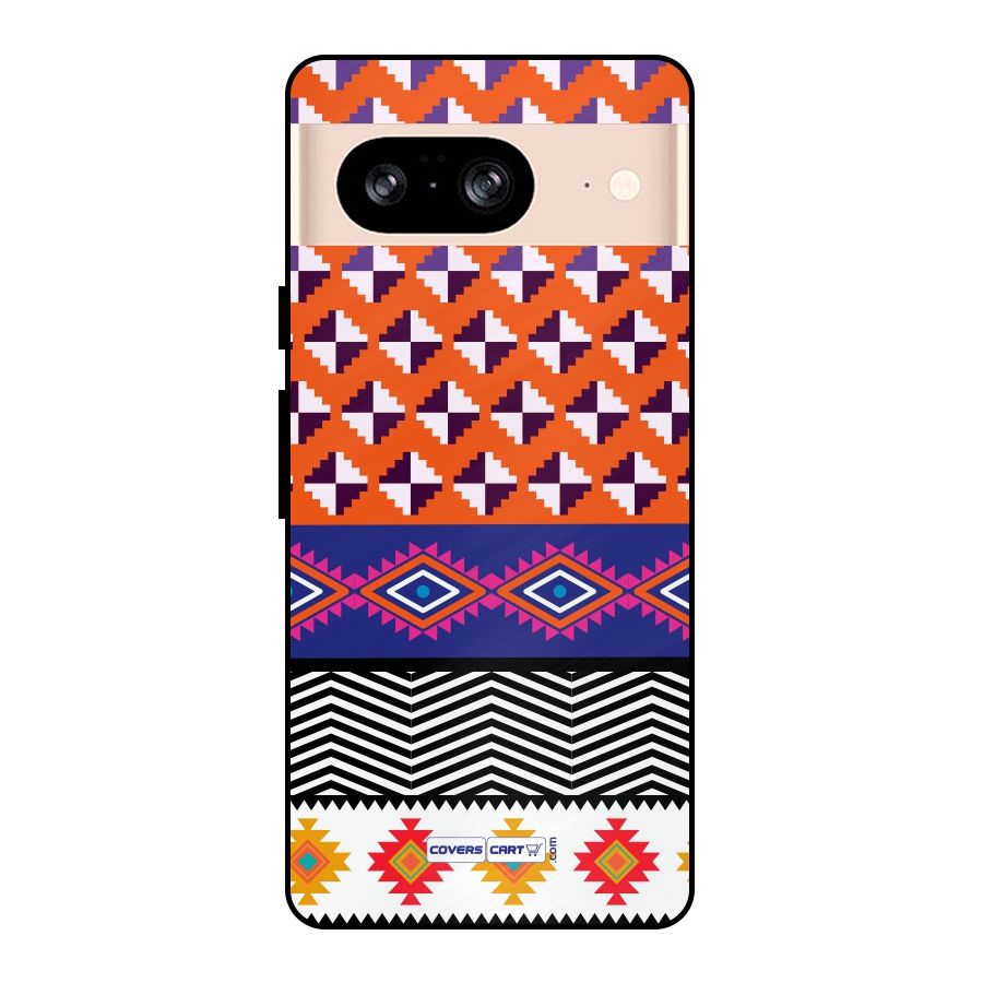 Mixed Pattern Aztec Metal Back Case for Google Pixel 8