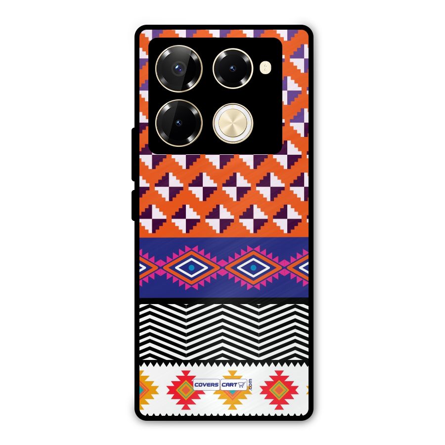 Mixed Pattern Aztec Metal Back Case for Infinix Note 40 Pro Plus