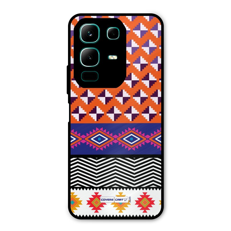 Mixed Pattern Aztec Metal Back Case for Infinix Note 50x