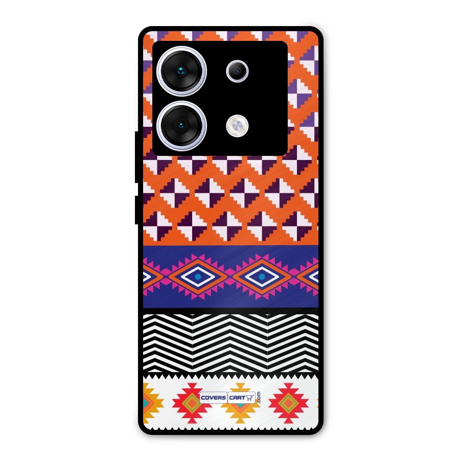 Mixed Pattern Aztec Metal Back Case for Infinix Zero 30 5G