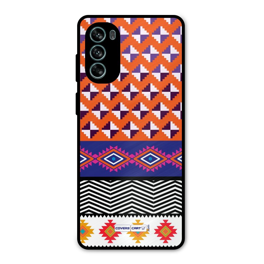 Mixed Pattern Aztec Metal Back Case for Moto G62