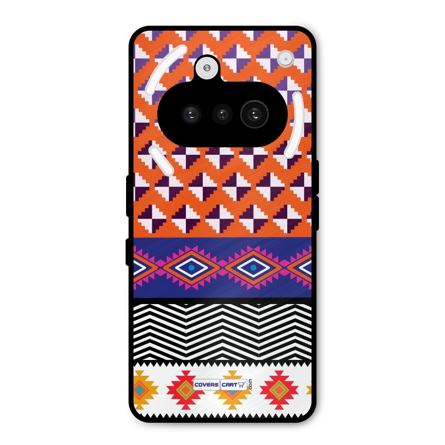 Mixed Pattern Aztec Metal Back Case for Nothing Phone 3a
