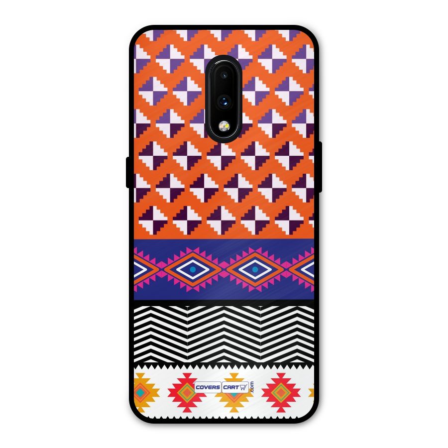 Mixed Pattern Aztec Metal Back Case for OnePlus 7