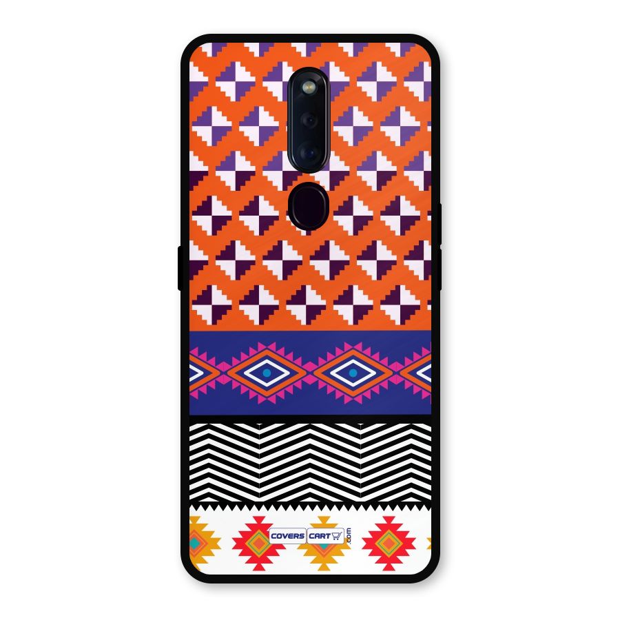 Mixed Pattern Aztec Metal Back Case for Oppo F11 Pro