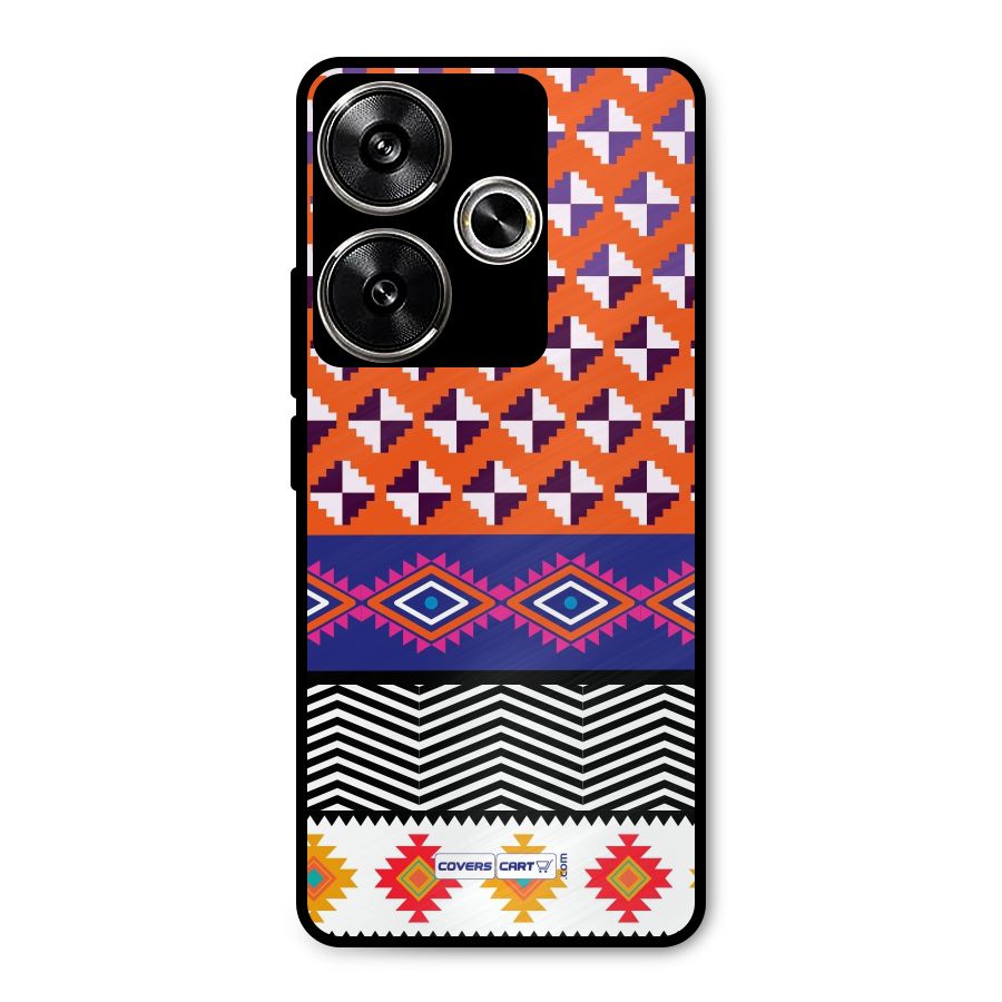 Mixed Pattern Aztec Metal Back Case for Poco F6