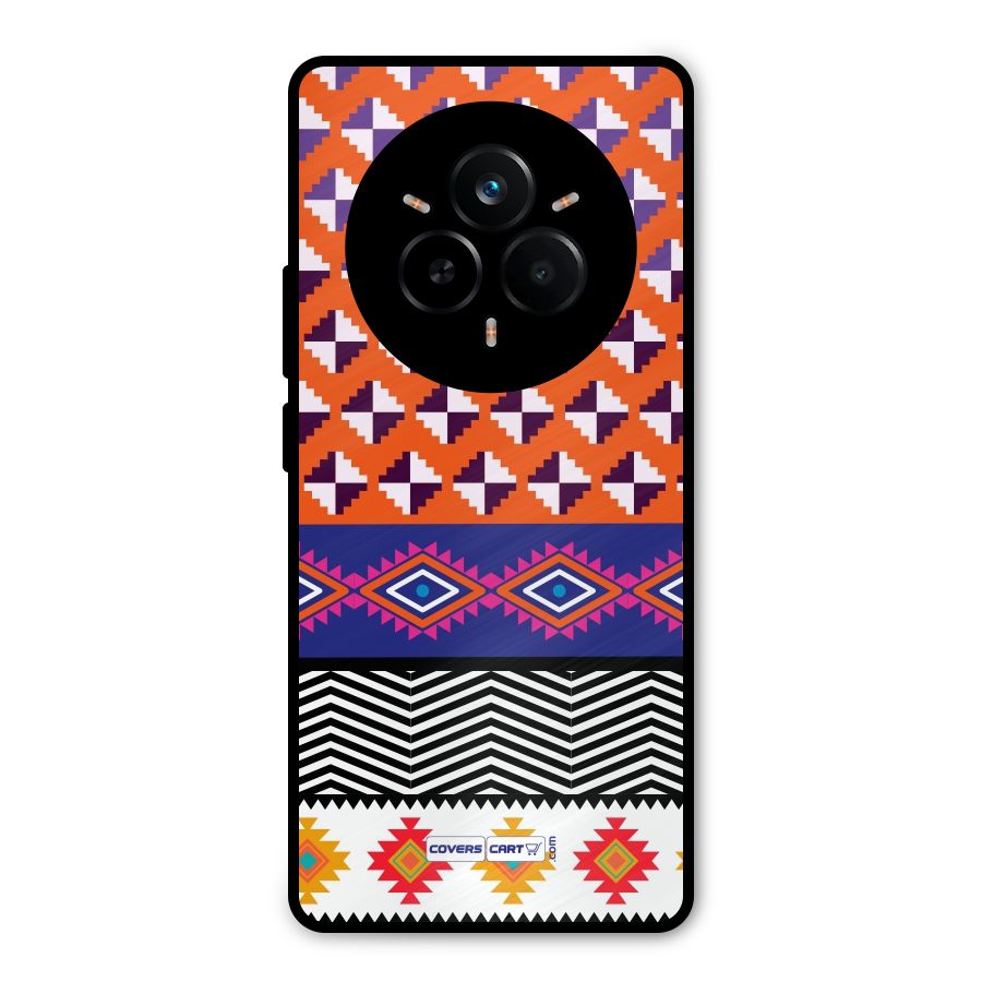 Mixed Pattern Aztec Metal Back Case for Realme 14 Pro Plus