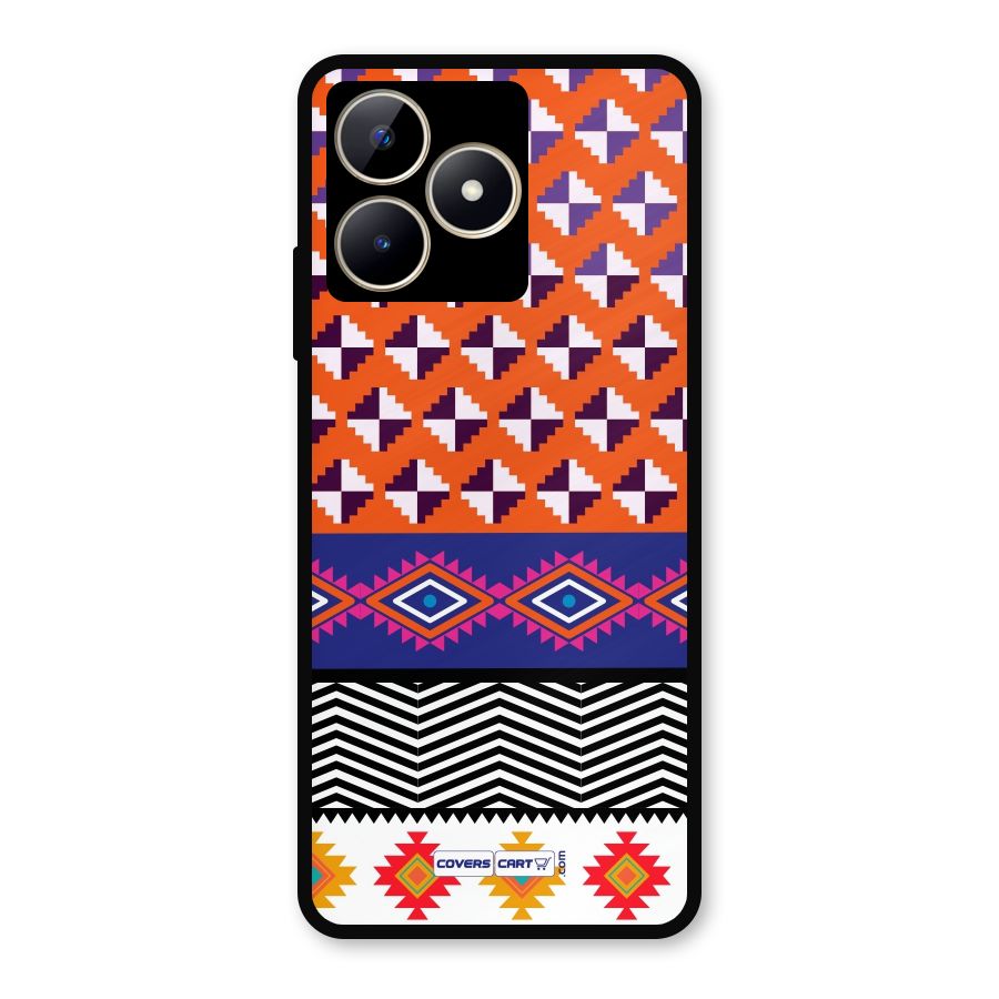 Mixed Pattern Aztec Metal Back Case for Realme C53