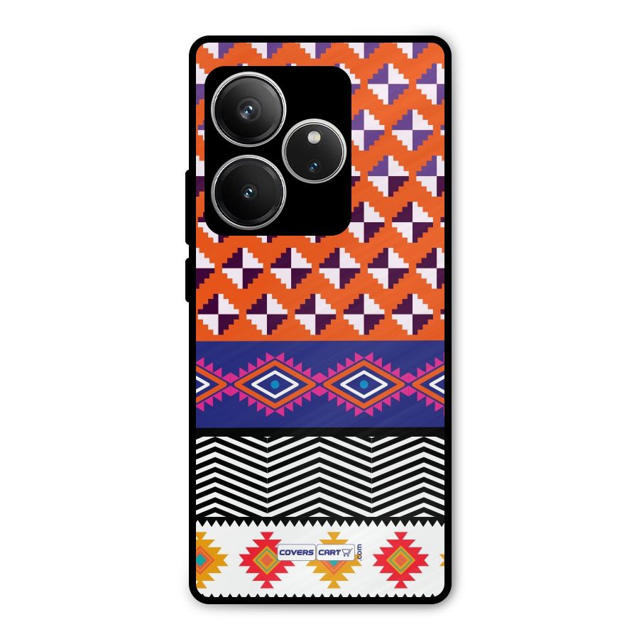 Mixed Pattern Aztec Metal Back Case for Realme GT 6